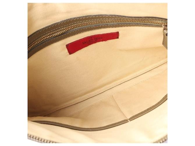 Valentino Clutch Rockstud con tracolla Large Marrone - vista 7