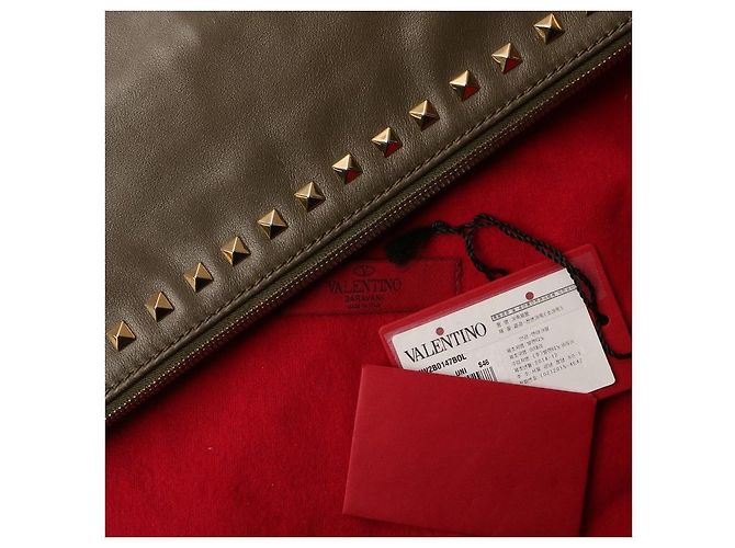 Valentino Clutch Rockstud con tracolla Large Marrone - vista 8