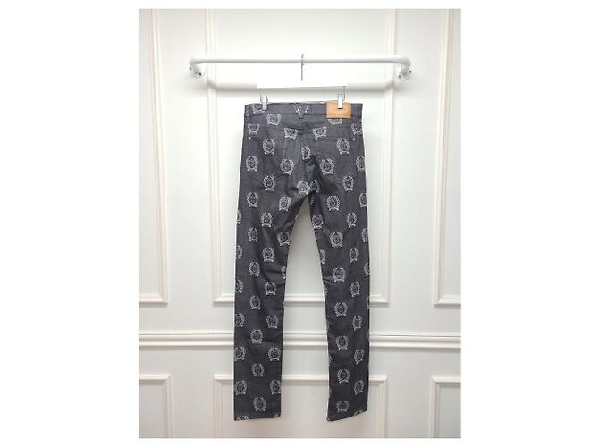 Versace Pantaloni in denim nero con logo Medusa Multi Lettering Blu - vista 4