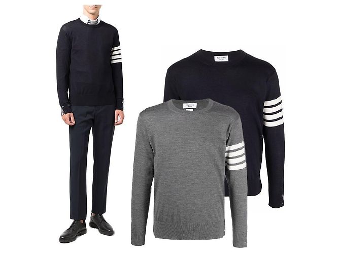 Thom Browne Diagonalstrick aus Merinowolle Braun - Ansicht 6