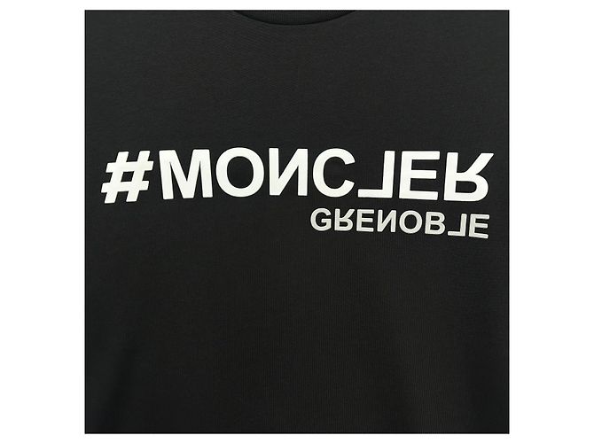 Moncler T-Shirt mit gespiegeltem Logo Schwarz Mehrfarben - Ansicht 10