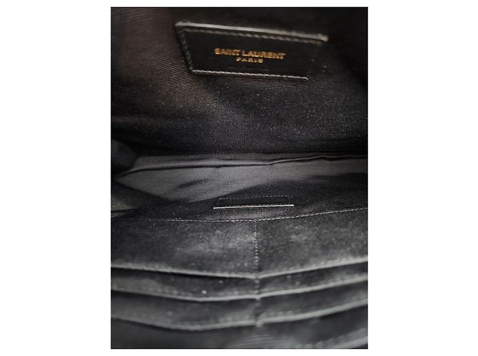 Saint Laurent Clutch Media Matelassé Monogram Nero - vista 10