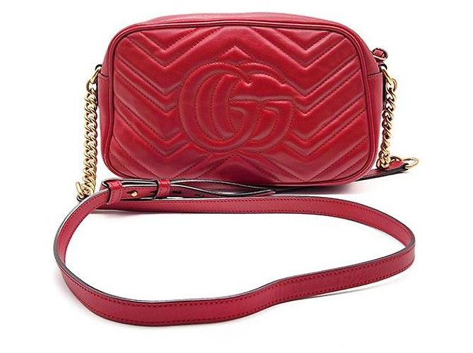 Gucci Borsa a tracolla Matelassé Marmont Rosso - vista 3