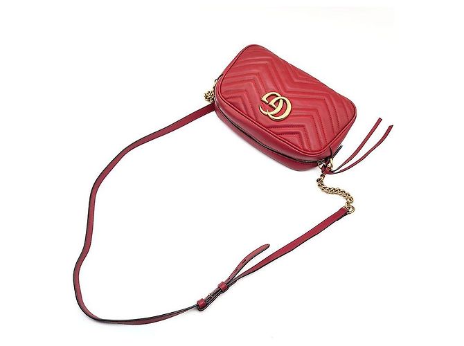 Gucci Borsa a tracolla Matelassé Marmont Rosso - vista 4