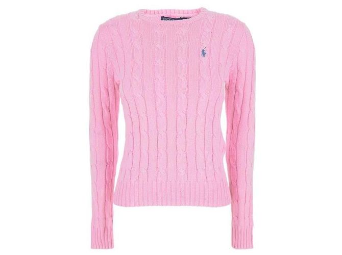 Ralph Lauren Strickpullover aus Pima-Baumwolle mit Zopfmuster und Pony-Logo Pink - Ansicht 4