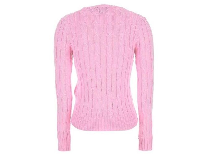 Ralph Lauren Strickpullover aus Pima-Baumwolle mit Zopfmuster und Pony-Logo Pink - Ansicht 5