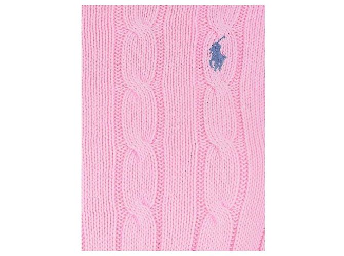 Ralph Lauren Strickpullover aus Pima-Baumwolle mit Zopfmuster und Pony-Logo Pink - Ansicht 6