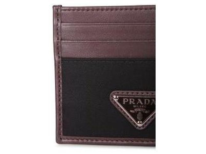 Prada Re-Nylon Leather Card Holder Black - view 6