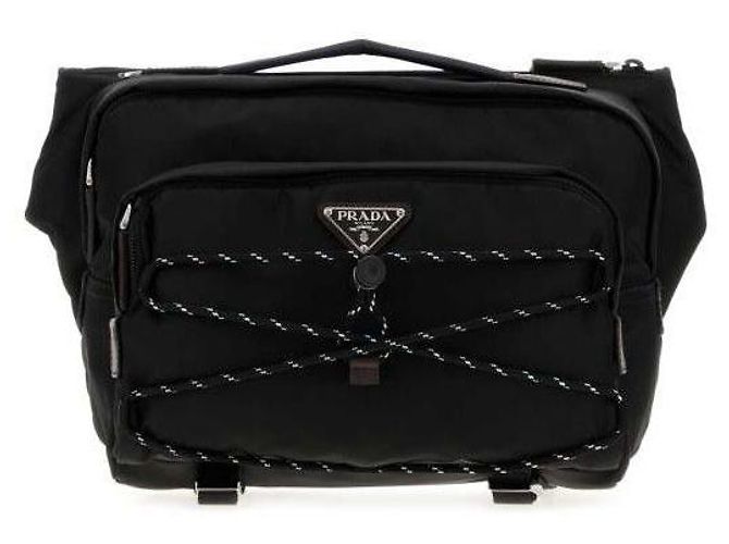 Prada Sac à bandoulière en nylon et cuir Speedlock Noir - vue 4