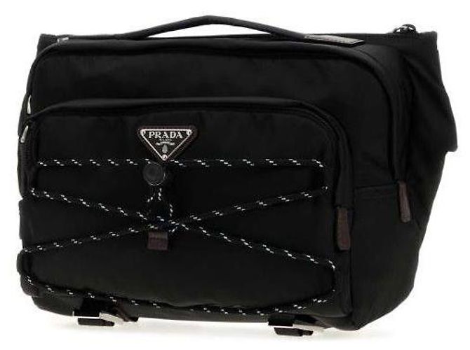 Prada Sac à bandoulière en nylon et cuir Speedlock Noir - vue 5