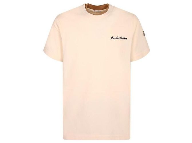 Moncler T-Shirt aus Baumwolle mit Logo-Stickerei Weiß - Ansicht 4