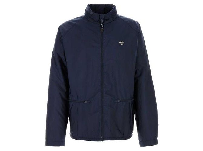Prada Giacca con Cappuccio in Re-Nylon Blu - vista 4