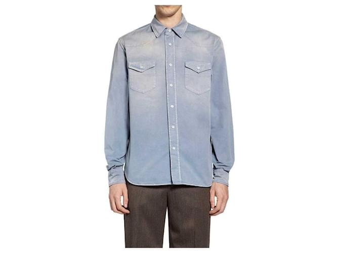 Prada Gabardine-Hemd Blau - Ansicht 4