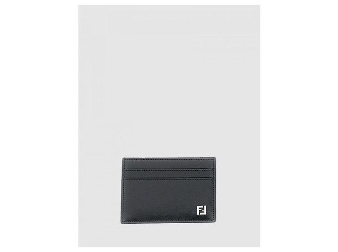 Fendi Square Card Holder Black - view 4