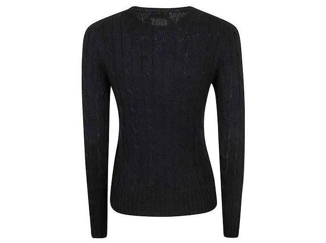 Ralph Lauren Pima-Baumwoll-Zopfstrick mit besticktem Pony-Logo Schwarz - Ansicht 5