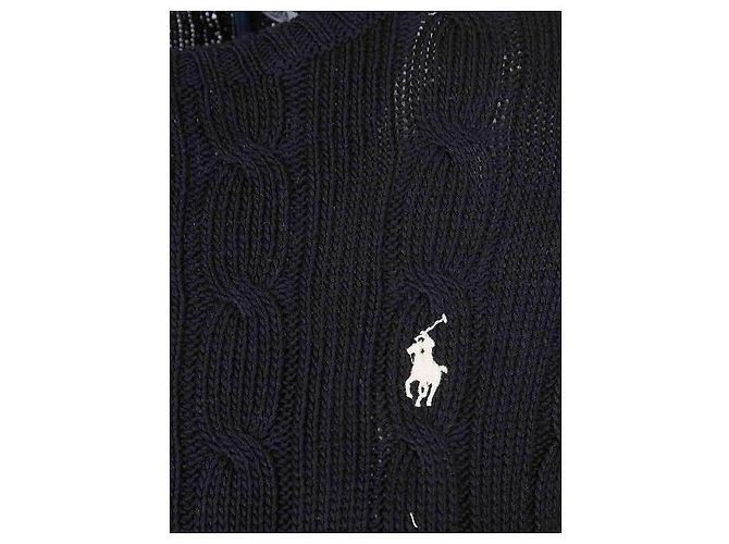 Ralph Lauren Pima-Baumwoll-Zopfstrick mit besticktem Pony-Logo Schwarz - Ansicht 6