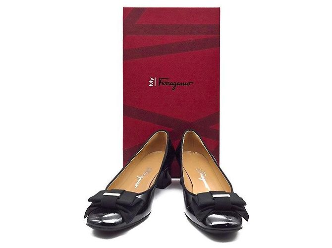 Salvatore Ferragamo Décolleté My Muse in vernice Nero - vista 7