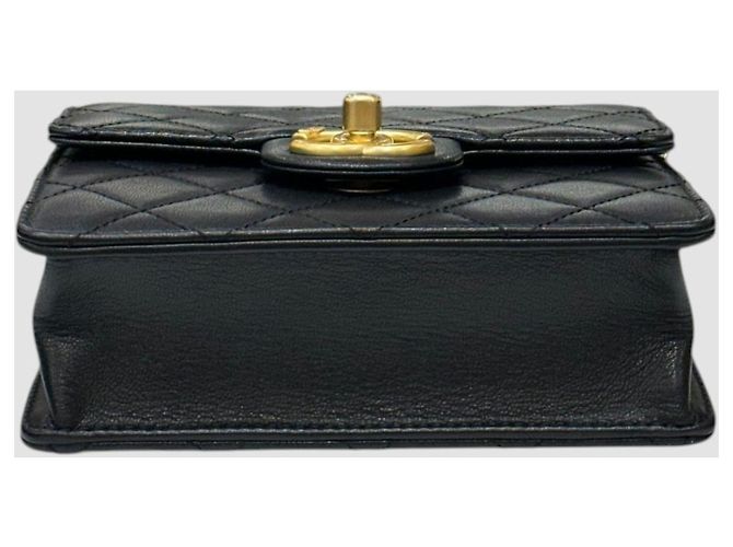 Chanel Vintage Pearl Flap Crossbody Bag Black Schwarz - Ansicht 8