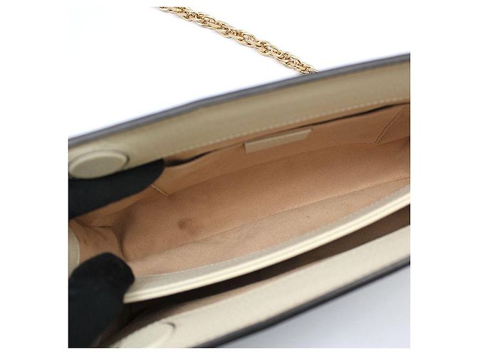 Gucci Borsa a Spalla Ophidia GG Gold Logo Chain Bianco - vista 11