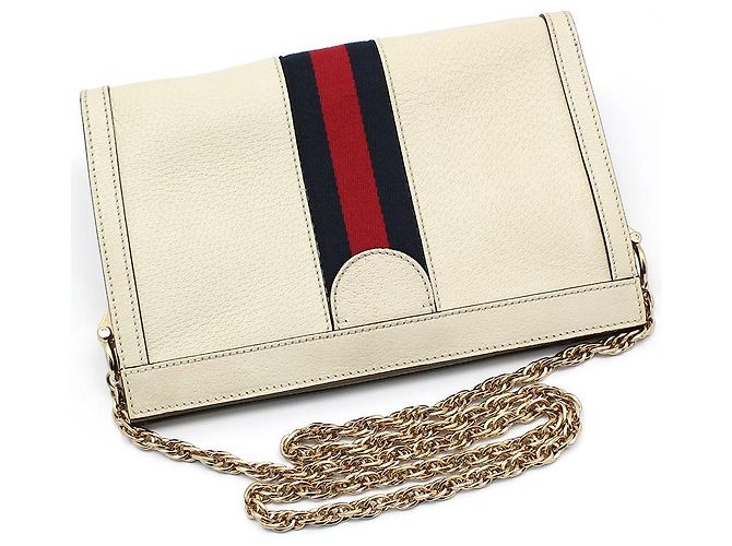 Gucci Borsa a Spalla Ophidia GG Gold Logo Chain Bianco - vista 4