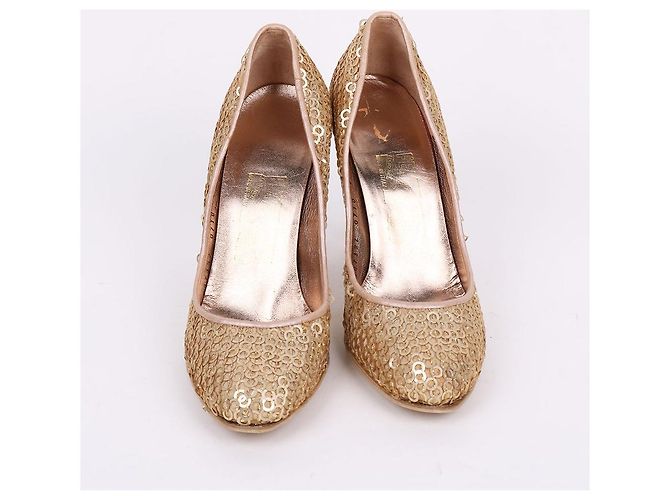 Salvatore Ferragamo Décolleté dorate con paillettes per donna D'oro - vista 2