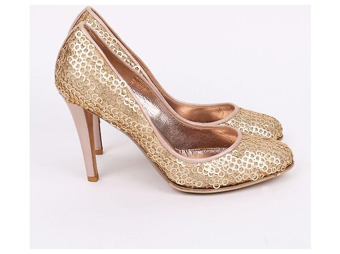 Salvatore Ferragamo Décolleté dorate con paillettes per donna D'oro - vista 5