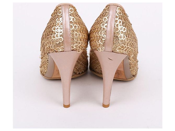 Salvatore Ferragamo Décolleté dorate con paillettes per donna D'oro - vista 6