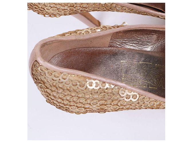 Salvatore Ferragamo Décolleté dorate con paillettes per donna D'oro - vista 8