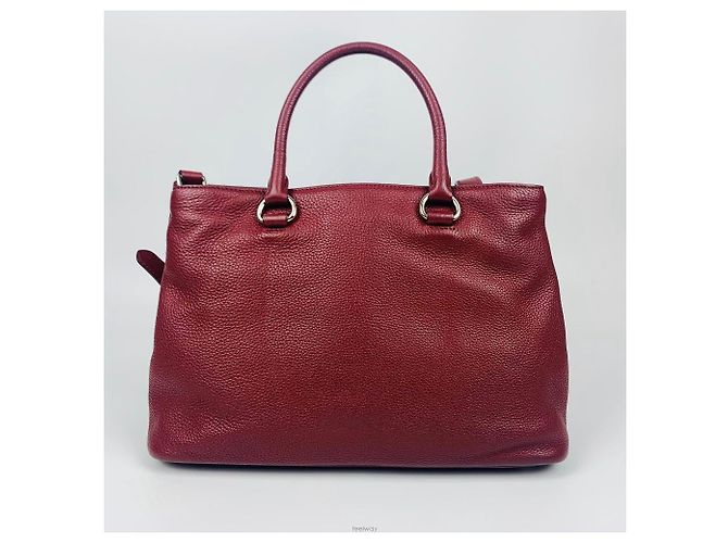 Prada Borsa tote a spalla Vitello Daino Rosso - vista 3