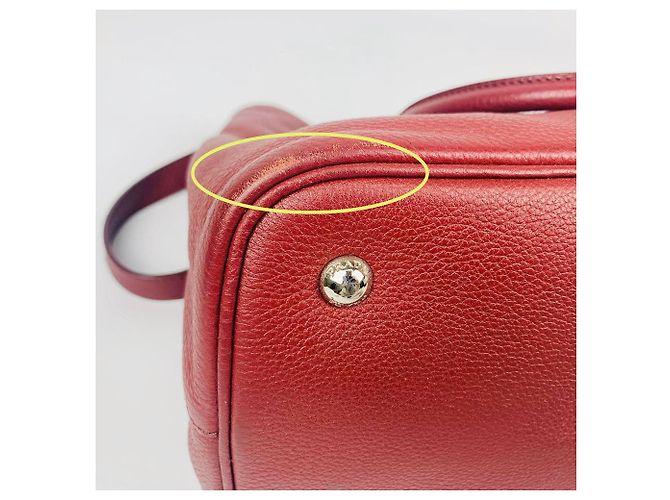 Prada Borsa tote a spalla Vitello Daino Rosso - vista 8