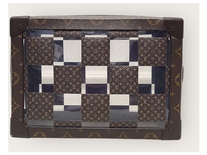 Louis Vuitton Monogram Damier Pattern PVC Chess Soft Trunk Bag Brown - view 2
