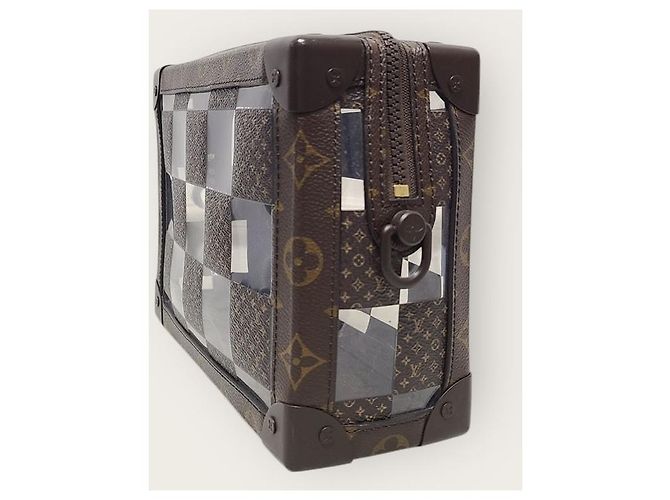 Louis Vuitton Monogram Damier Pattern PVC Chess Soft Trunk Bag Brown - view 3