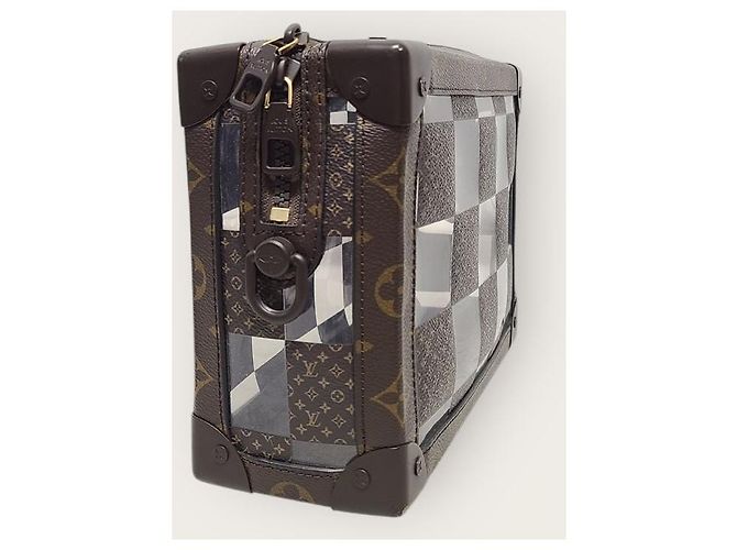 Louis Vuitton Monogram Damier Pattern PVC Chess Soft Trunk Bag Brown - view 4