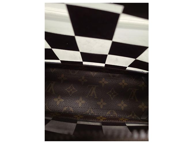 Louis Vuitton Monogram Damier Pattern PVC Chess Soft Trunk Bag Brown - view 6