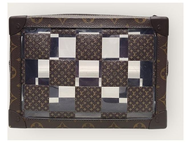 Louis Vuitton Monogram Damier Pattern PVC Chess Soft Trunk Bag Brown - view 7