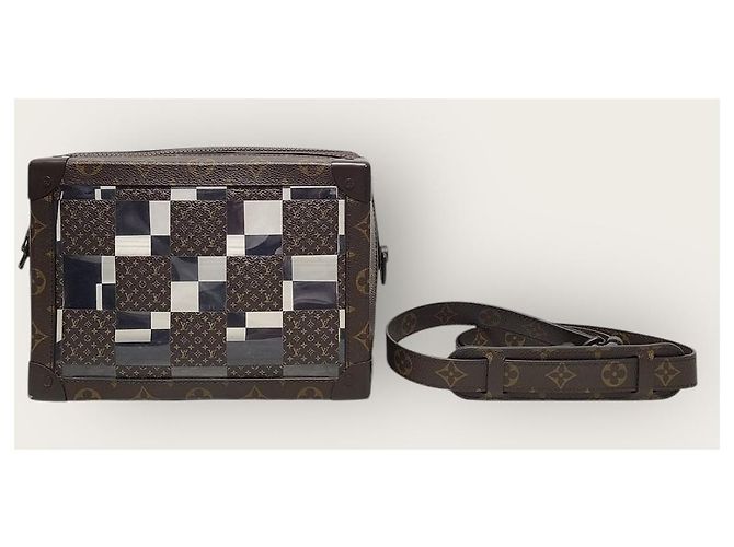Louis Vuitton Monogram Damier Pattern PVC Chess Soft Trunk Bag Brown - view 9