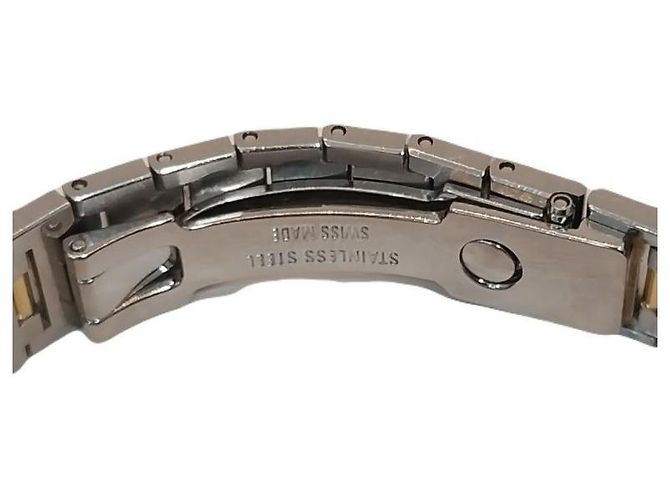 Relógio feminino Bulgari mostrador preto combinação ouro com data quartz - vista 5