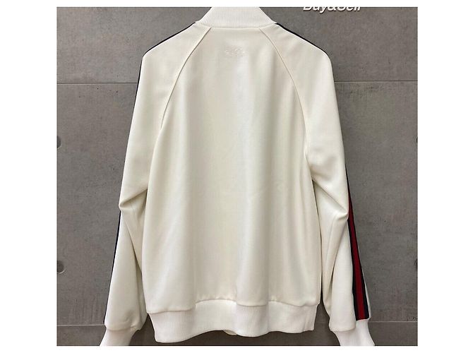 Gucci Three Stripe Lining Jersey Jacket White - view 2