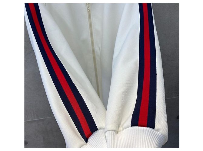 Gucci Three Stripe Lining Jersey Jacket White - view 3