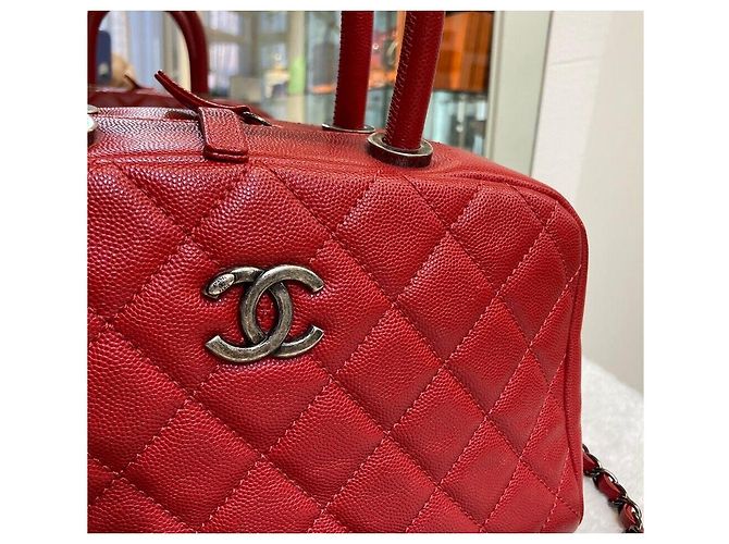 Chanel Borsa Bowling e Tote con manico Caviar Coco e Borsa a tracolla Small Red Rosso - vista 2