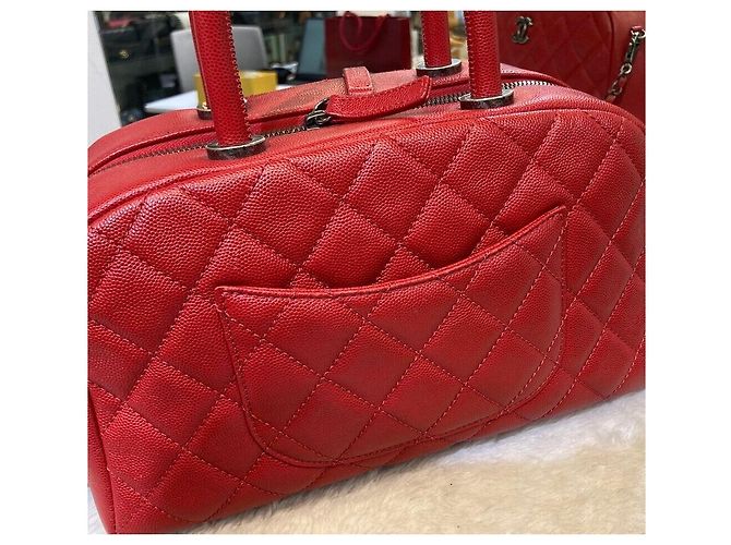 Chanel Borsa Bowling e Tote con manico Caviar Coco e Borsa a tracolla Small Red Rosso - vista 5