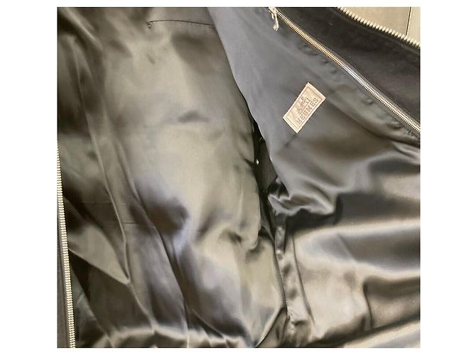 Hermès Jaqueta acolchoada de cashmere preta Preto - vista 4