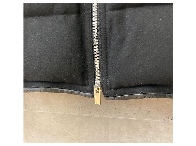 Hermès Jaqueta acolchoada de cashmere preta Preto - vista 7