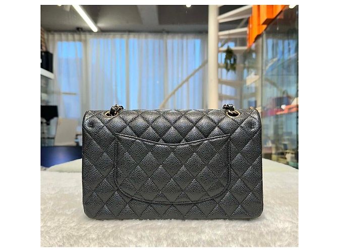 Chanel Caviar Classic Medium Gold-tone Dark Grey Series Marrone - vista 2