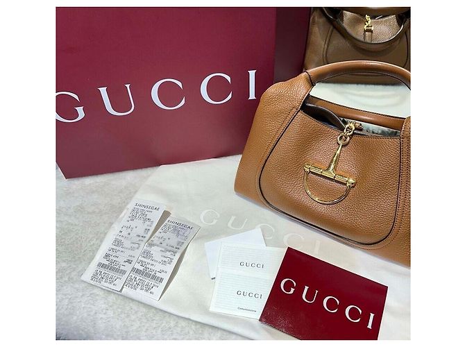 Gucci Softbit Top Handle aus Leder braun - Ansicht 8