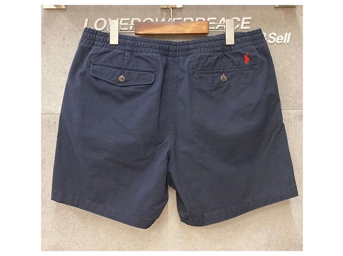 Pantaloncini con bande e ricamo a squalo Polo Ralph Lauren Navy - vista 2