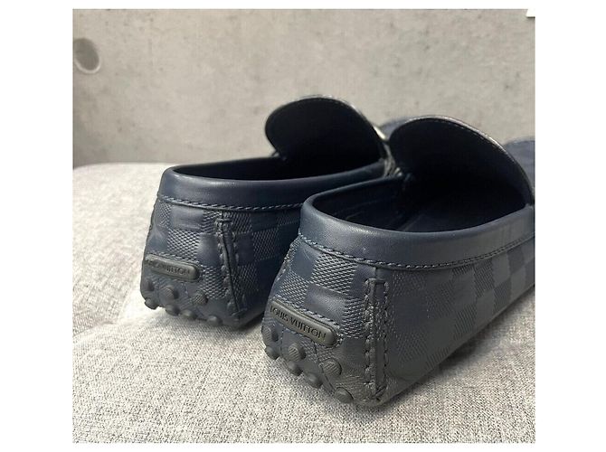Louis Vuitton Mocassini da guida in pelle Damier Navy Blu - vista 6