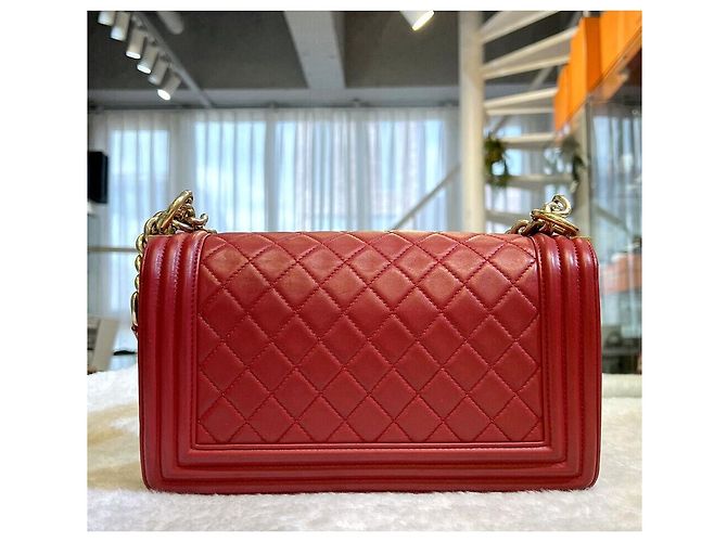 Chanel Borsa Boy in agnello Medium con finiture oro Collezione Rossa Rosso - vista 2