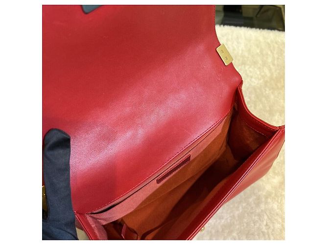 Chanel Borsa Boy in agnello Medium con finiture oro Collezione Rossa Rosso - vista 6