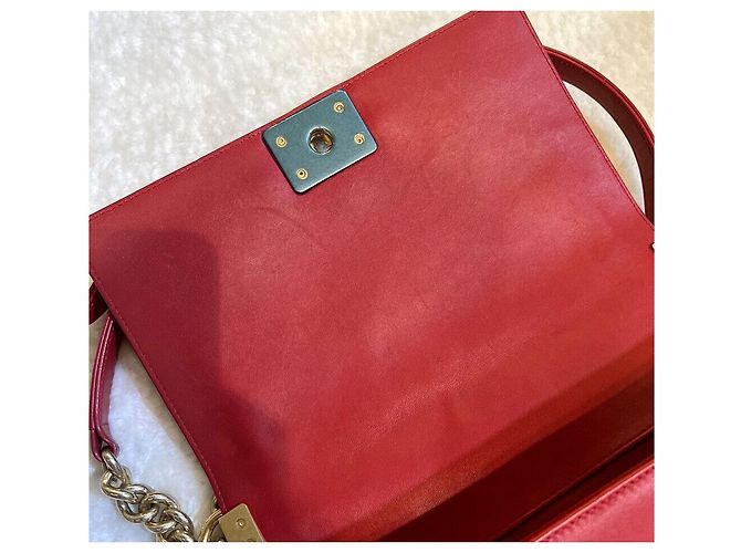Chanel Borsa Boy in agnello Medium con finiture oro Collezione Rossa Rosso - vista 7